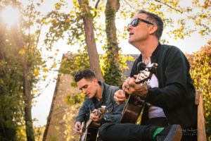 Dave Hause during a house show in Vienna, 2018